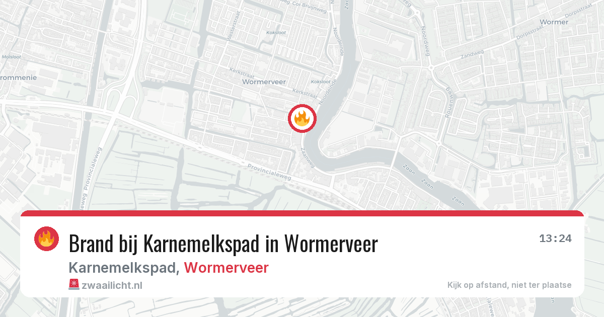 Brand bij Karnemelkspad in Wormerveer — 17 jun 2026