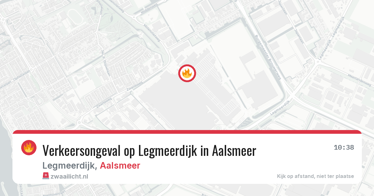 Verkeersongeval op Legmeerdijk in Aalsmeer — 10 jul 2026