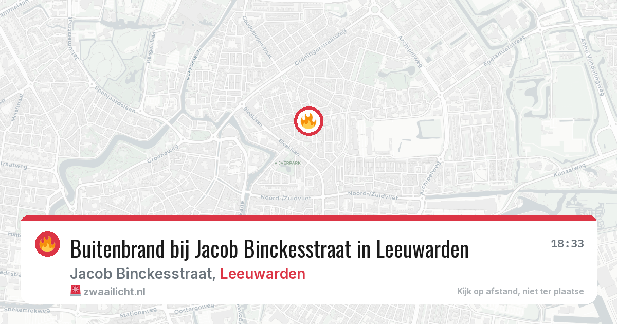 Buitenbrand bij Jacob Binckesstraat in Leeuwarden — 26 mei 2026