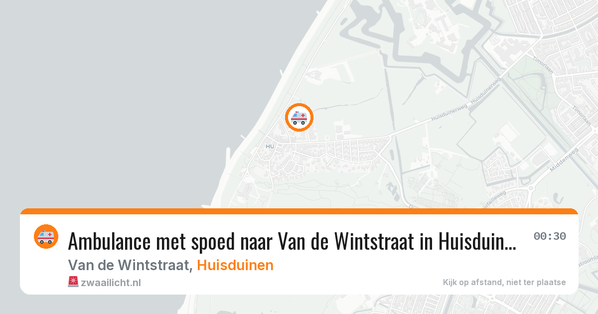 Ambulance met spoed naar Van de Wintstraat in Huisduinen — 10 jun 2026