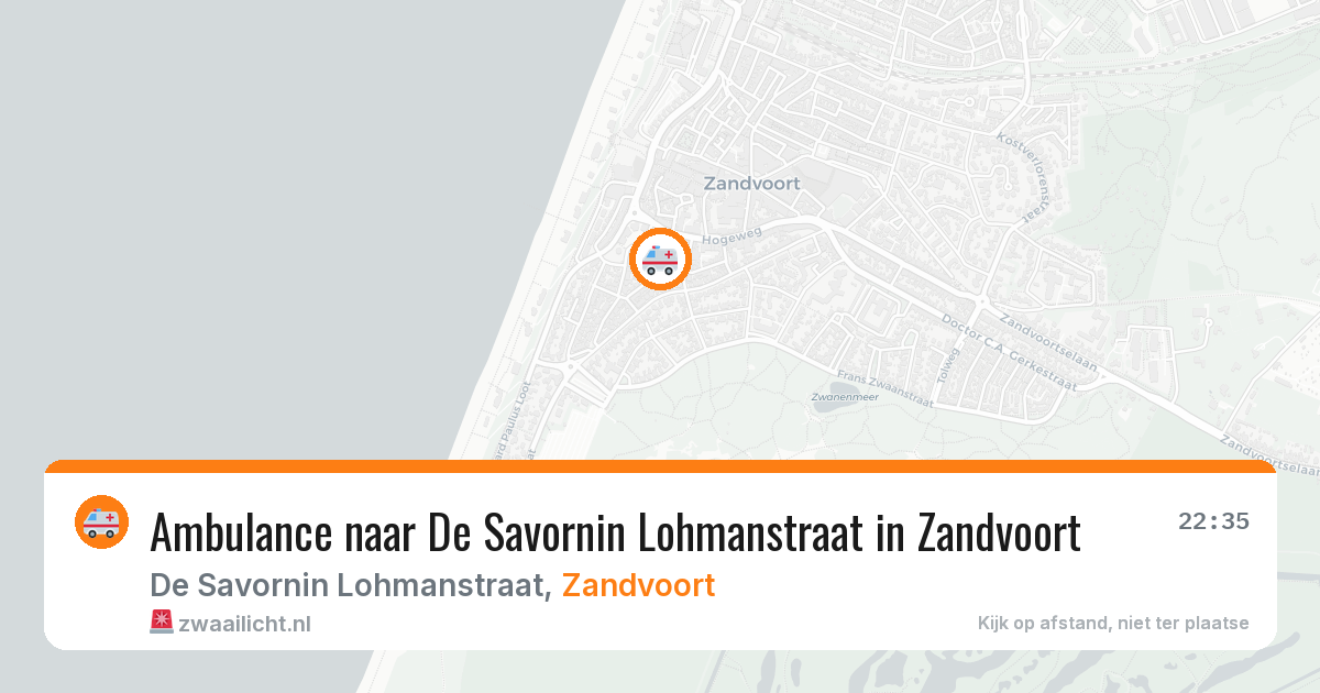 Ambulance naar De Savornin Lohmanstraat in Zandvoort — 6 mei 2026