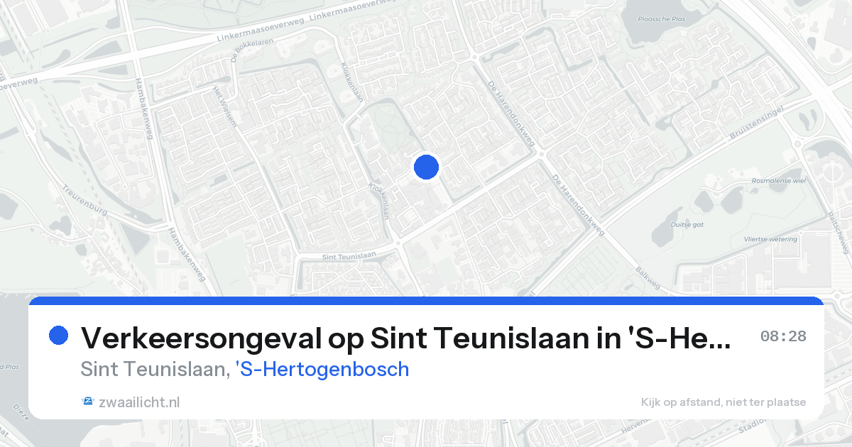 Verkeersongeval op Sint Teunislaan in 'S-Hertogenbosch — 25 aug 2026