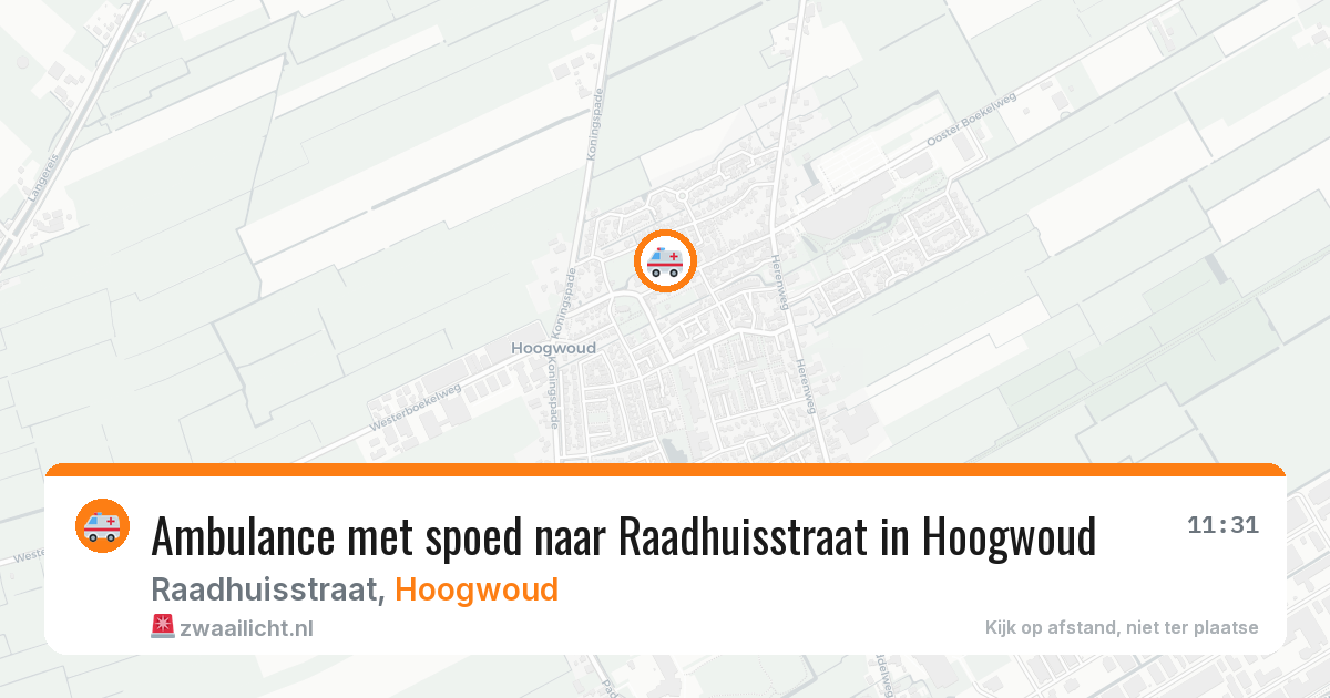 Ambulance met spoed naar Raadhuisstraat in Hoogwoud — 12 jun 2026