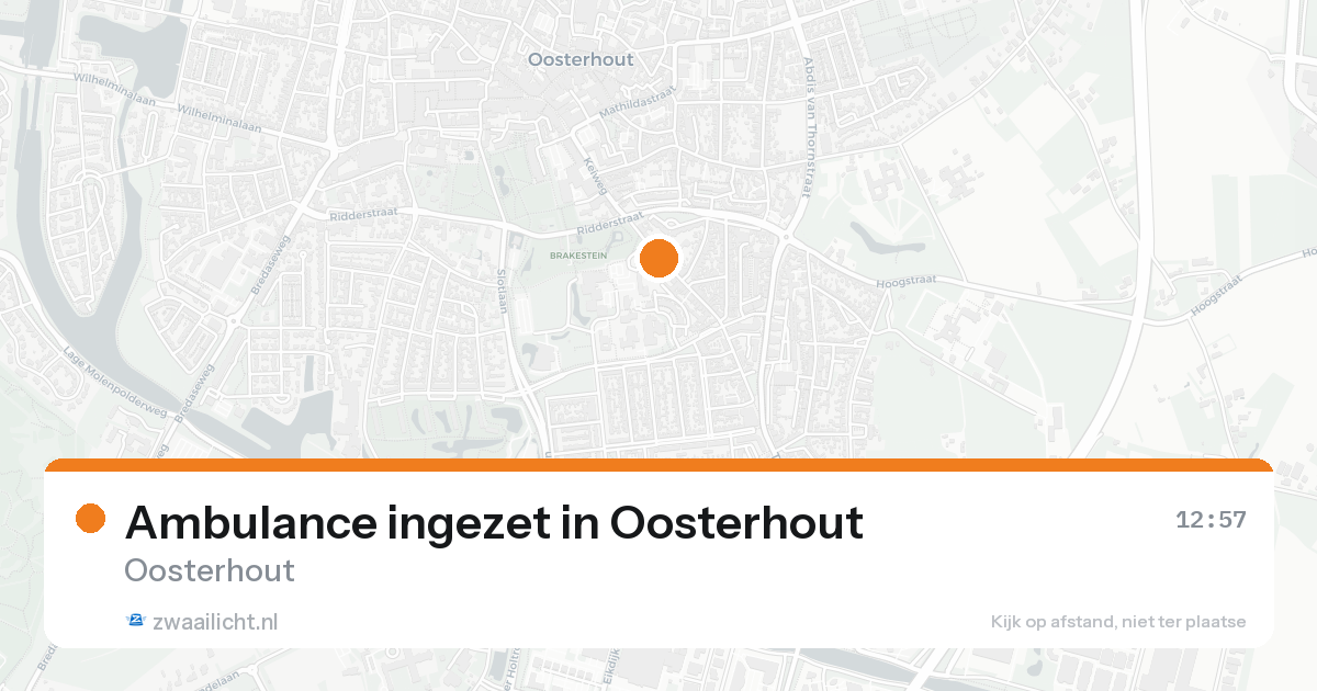 Ambulance ingezet in Oosterhout — 15 aug 2026
