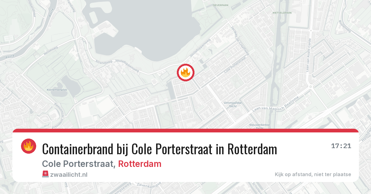 Containerbrand bij Cole Porterstraat in Rotterdam — 25 mei 2026