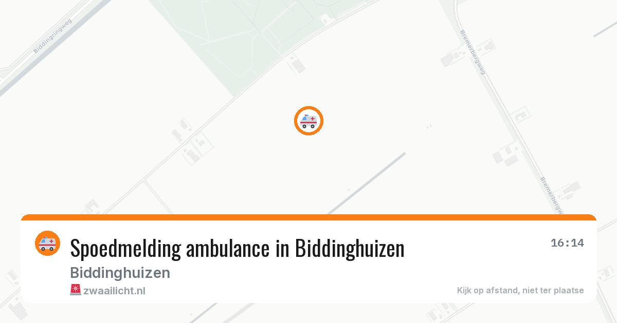 Spoedmelding ambulance in Biddinghuizen — 12 aug 2026