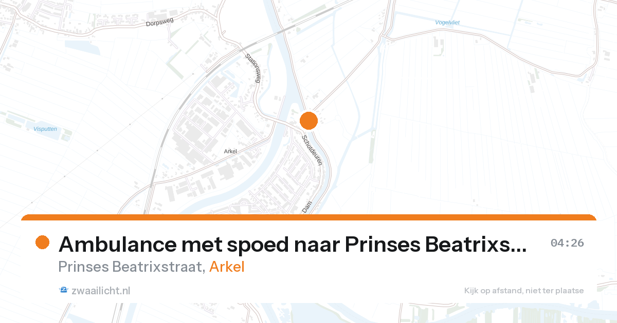 Ambulance met spoed naar Prinses Beatrixstraat in Arkel — 27 aug 2026