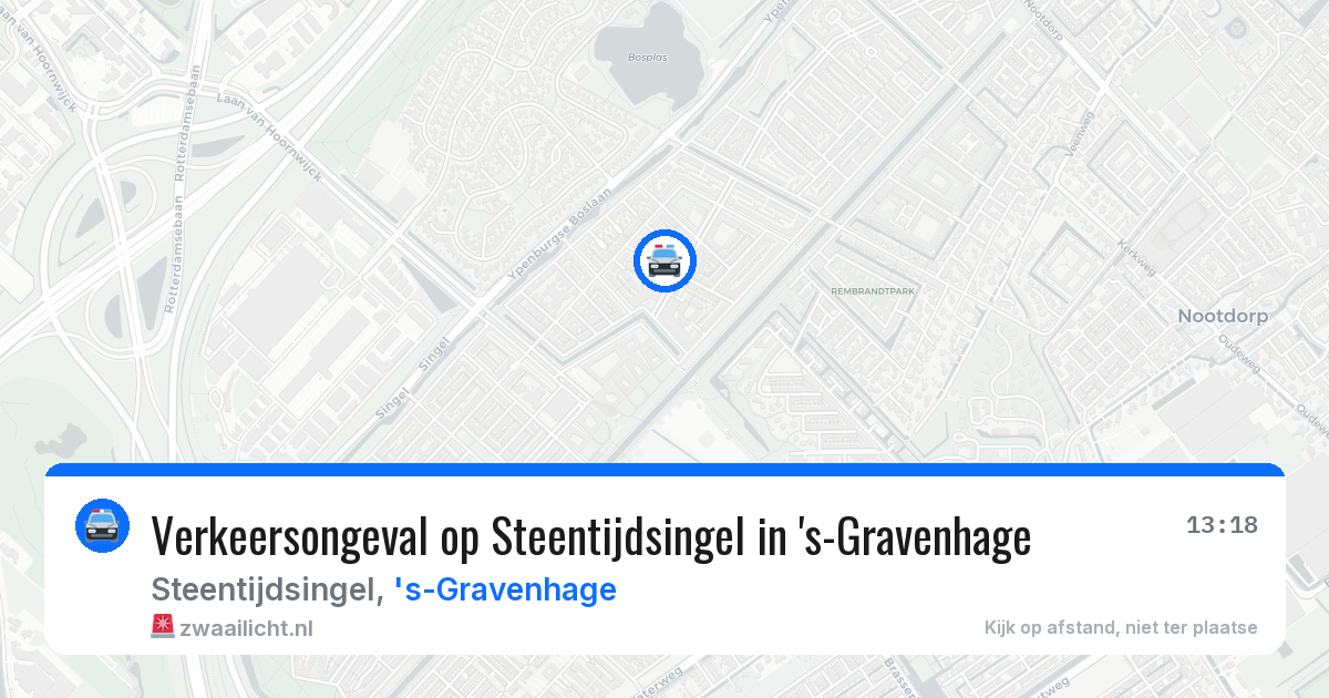 Verkeersongeval op Steentijdsingel in 's-Gravenhage — 13 mrt 2026