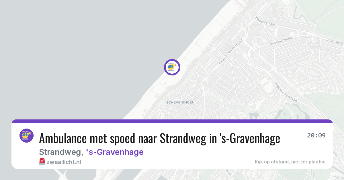 Ambulance met spoed naar Strandweg in 's-Gravenhage — 10 aug 2026