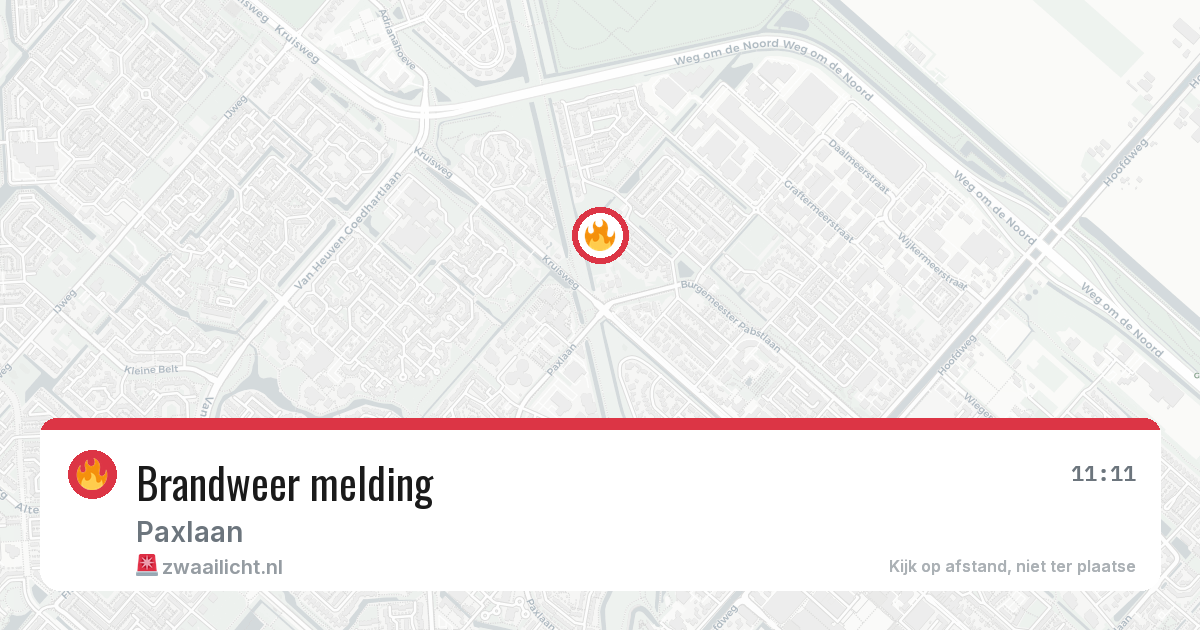 Brandweer melding — 1 mei 2026