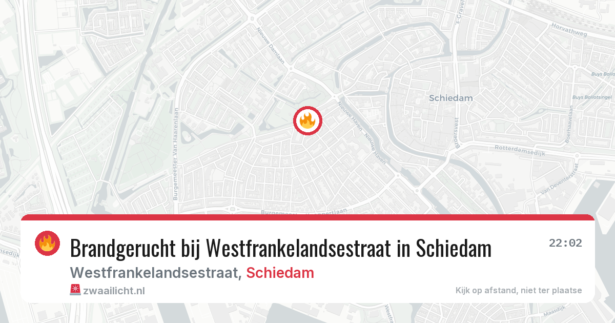 Brandgerucht bij Westfrankelandsestraat in Schiedam — 24 jul 2026