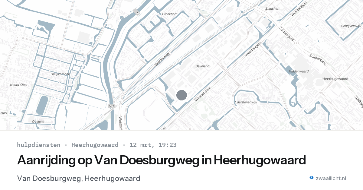Aanrijding op Van Doesburgweg in Heerhugowaard — 12 mrt 2026
