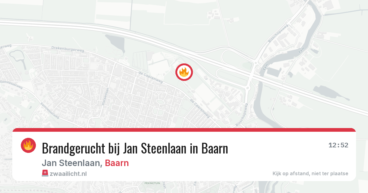 Brandgerucht bij Jan Steenlaan in Baarn — 26 apr 2026