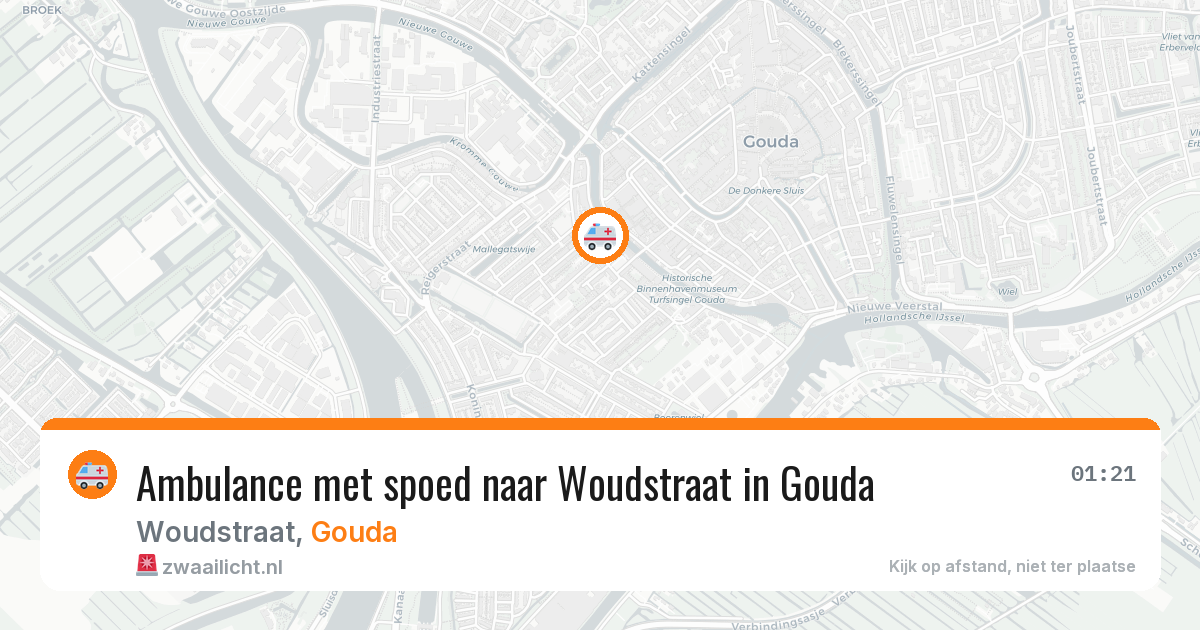 Ambulance met spoed naar Woudstraat in Gouda — 29 jan 2026