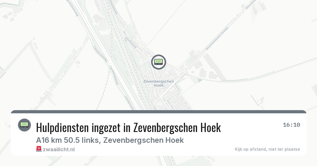 Hulpdiensten ingezet in Zevenbergschen Hoek — 1 jul 2026 | 🚨 Zwaailicht.nl