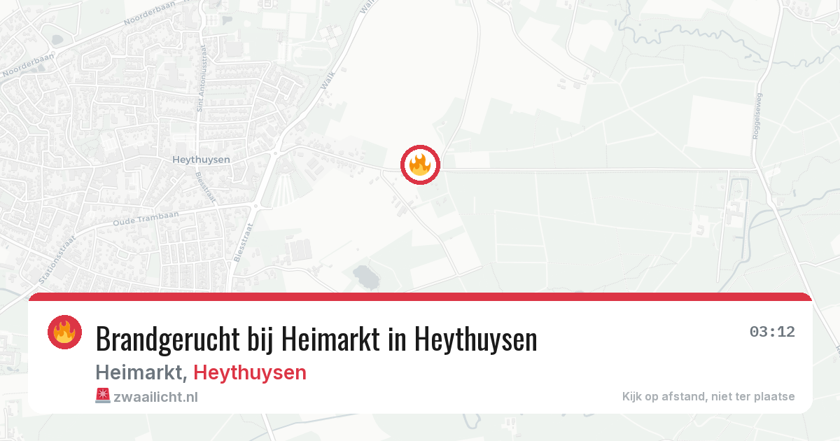 Brandgerucht bij Heimarkt in Heythuysen — 5 mei 2026