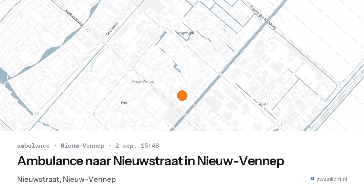 Ambulance naar Nieuwstraat in Nieuw-Vennep — 2 sep 2026