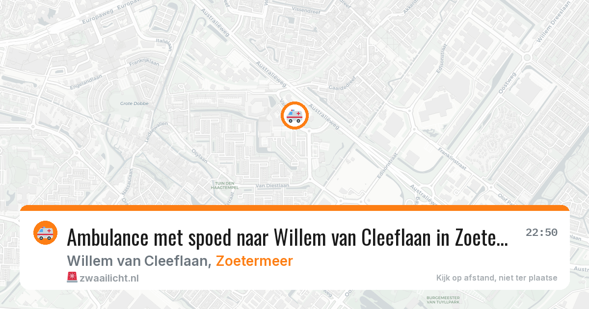 Ambulance met spoed naar Willem van Cleeflaan in Zoetermeer — 12 mei 2026