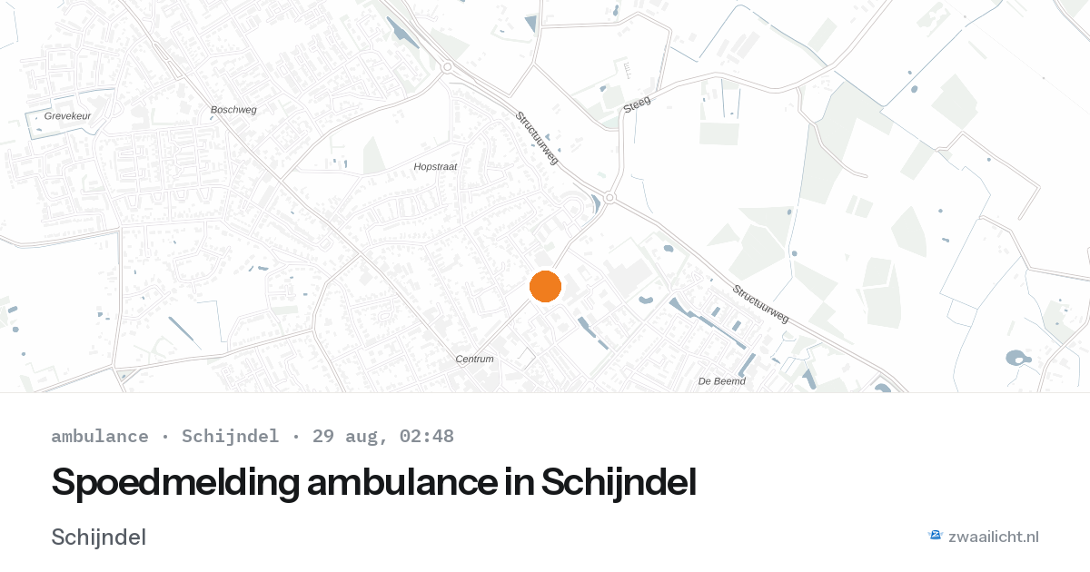 Spoedmelding ambulance in Schijndel — 29 aug 2026