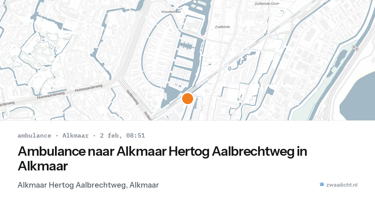 Ambulance naar Alkmaar Hertog Aalbrechtweg in Alkmaar — 2 feb 2026