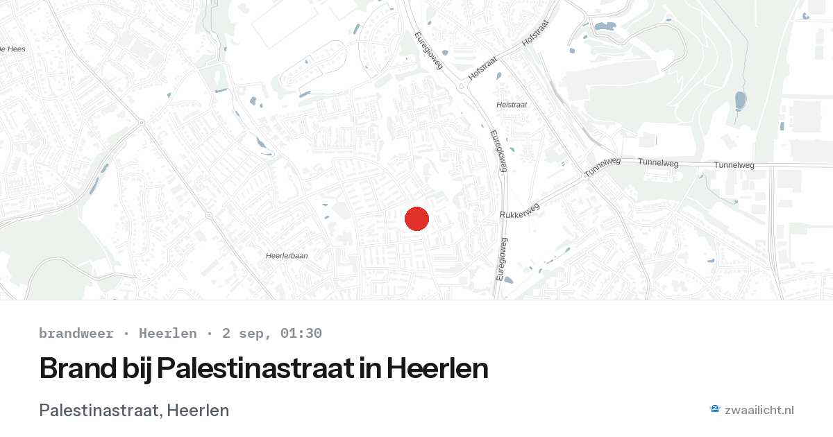 Brand bij Palestinastraat in Heerlen — 1 sep 2026