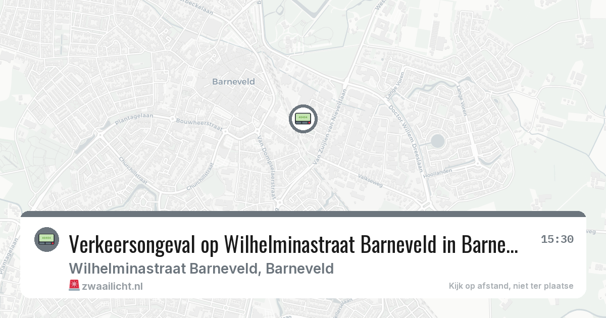 Verkeersongeval op Wilhelminastraat Barneveld in Barneveld — 15 jun 2026