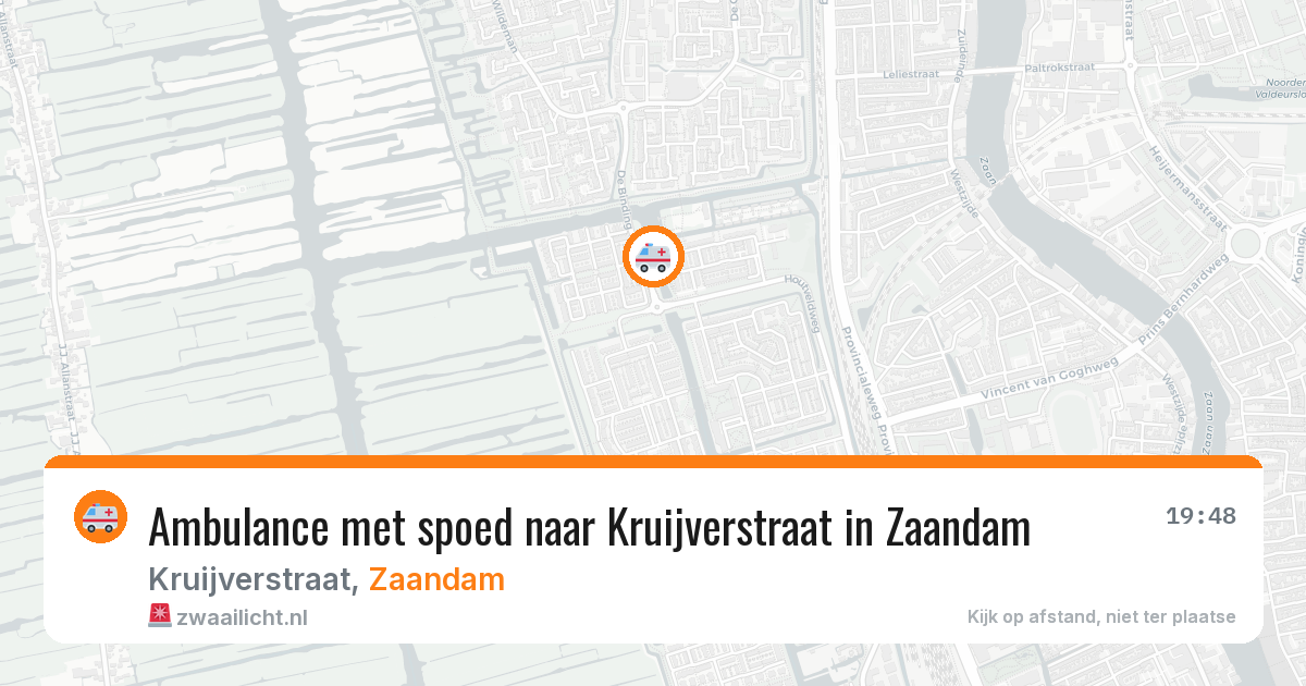 Ambulance met spoed naar Kruijverstraat in Zaandam — 28 mrt 2026