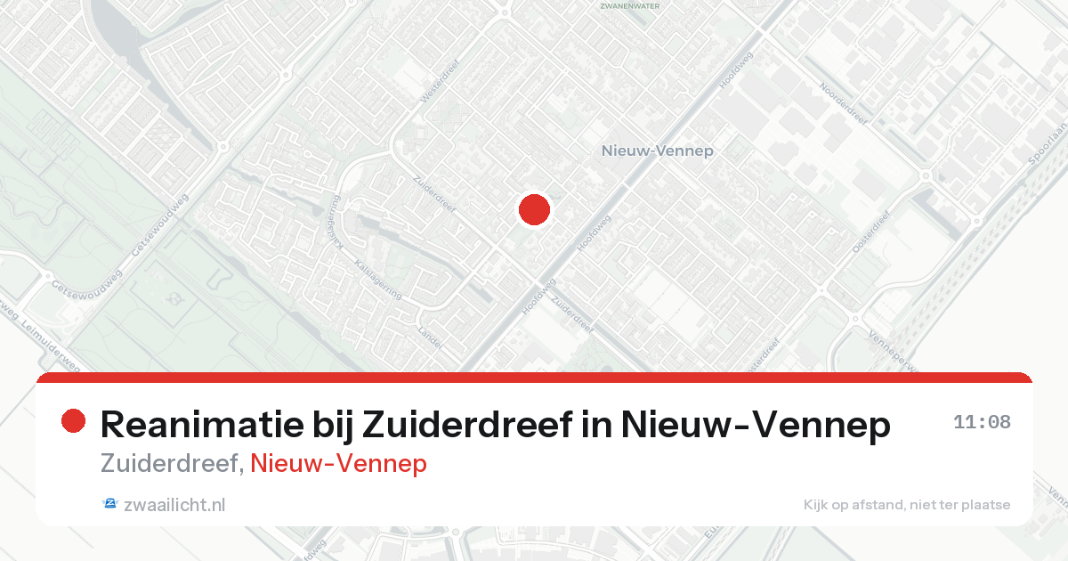 Reanimatie bij Zuiderdreef in Nieuw-Vennep — 17 aug 2026
