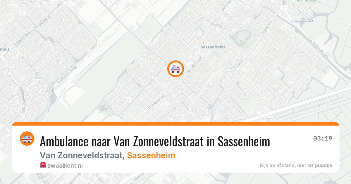 Ambulance naar Van Zonneveldstraat in Sassenheim — 3 aug 2026