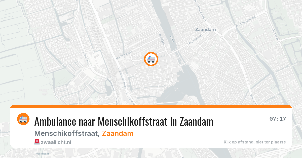Ambulance naar Menschikoffstraat in Zaandam — 19 jul 2026