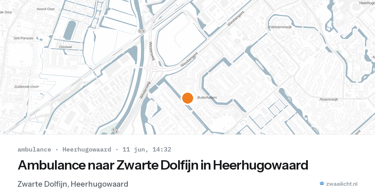 Ambulance naar Zwarte Dolfijn in Heerhugowaard — 11 jun 2026