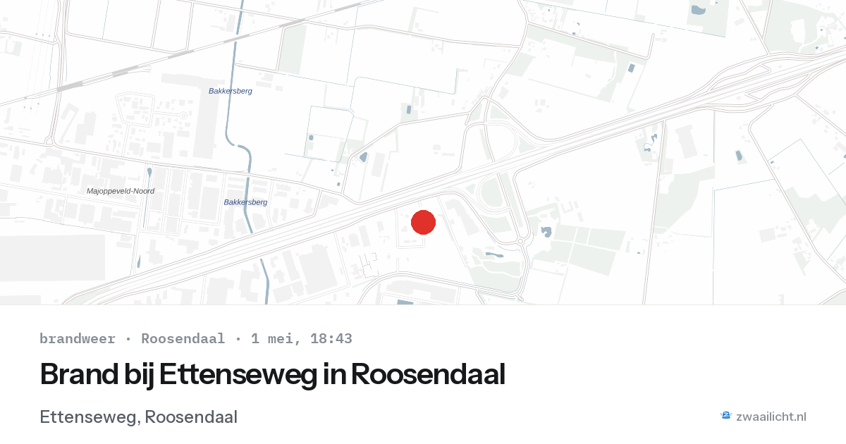 Brand bij Ettenseweg in Roosendaal — 1 mei 2026