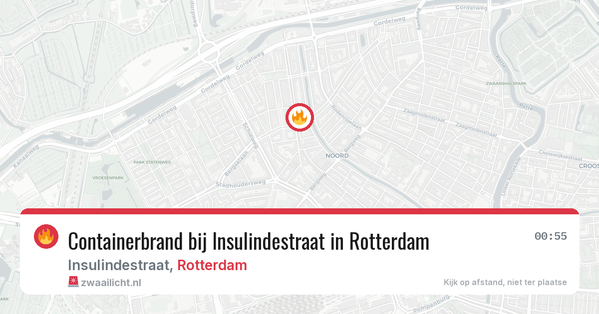 Containerbrand bij Insulindestraat in Rotterdam — 8 apr 2026