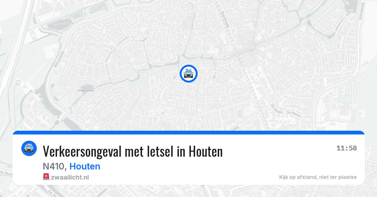 Verkeersongeval met letsel in Houten — 29 apr 2026