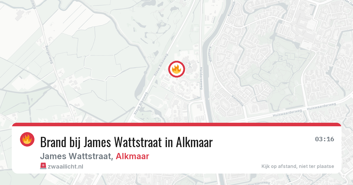 Brand bij James Wattstraat in Alkmaar — 20 jun 2026