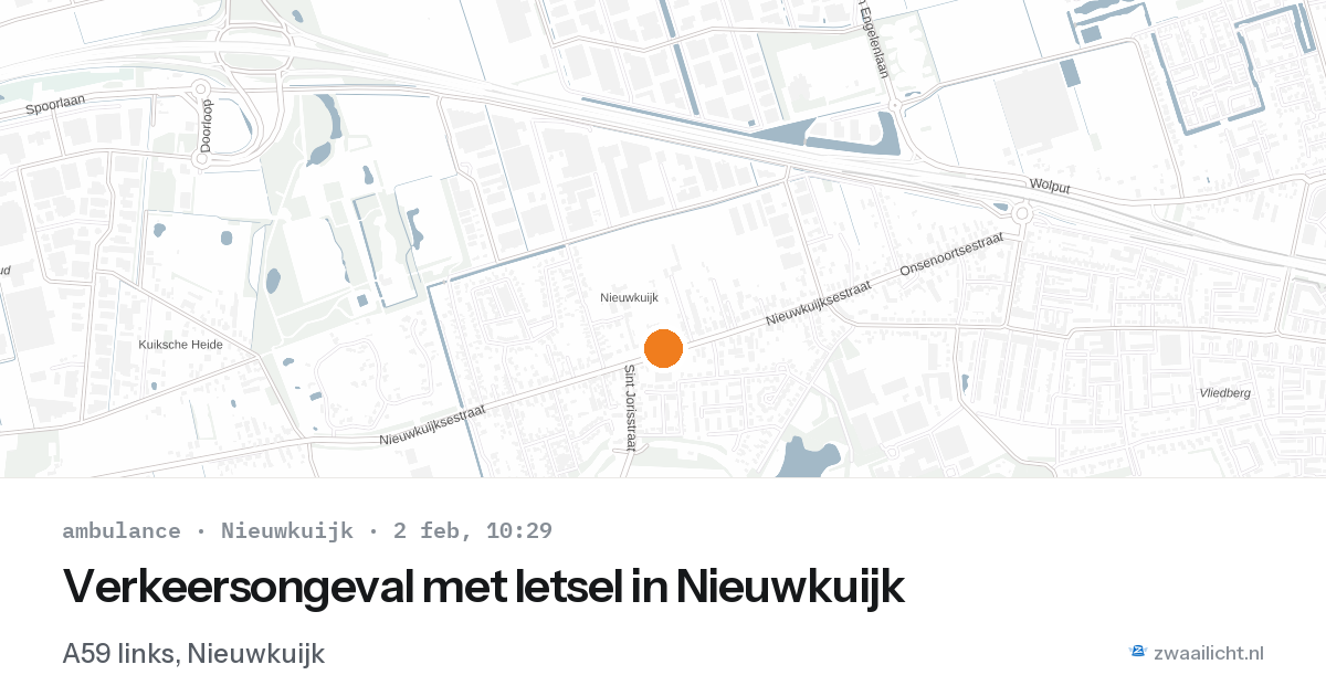 Verkeersongeval met letsel in Nieuwkuijk — 2 feb 2026