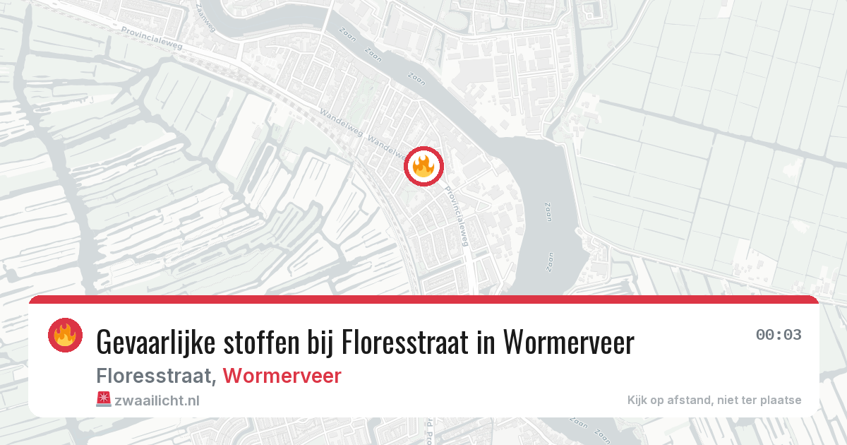Gevaarlijke stoffen bij Floresstraat in Wormerveer — 22 jun 2026