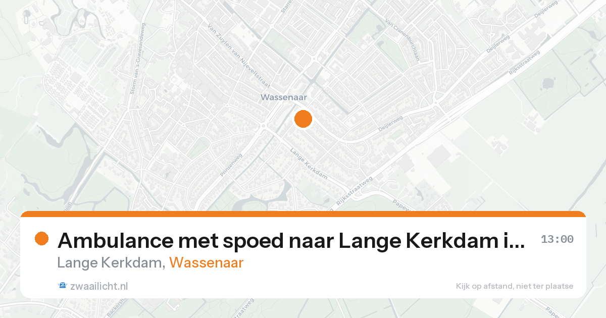 Ambulance met spoed naar Lange Kerkdam in Wassenaar — 17 aug 2026