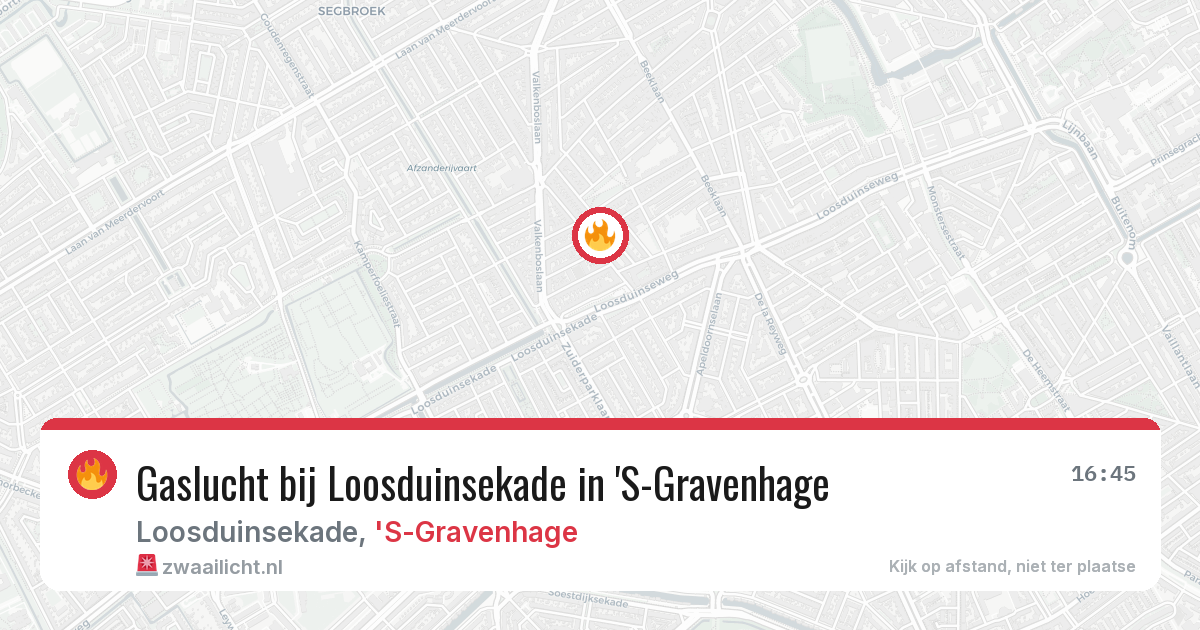 Gaslucht bij Loosduinsekade in 'S-Gravenhage — 13 aug 2026