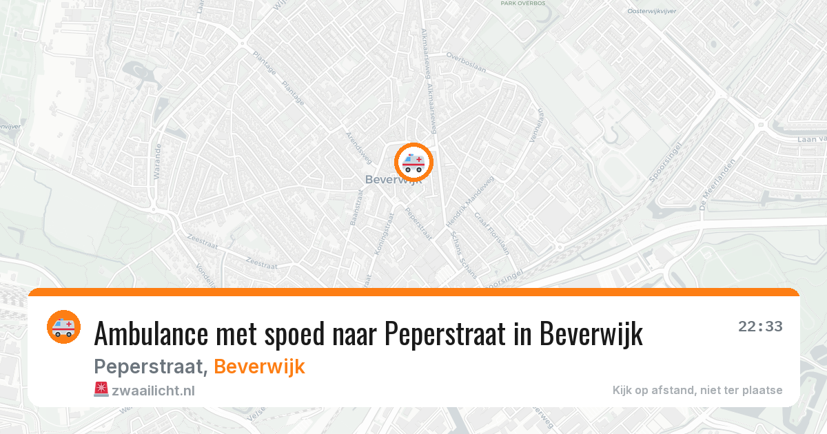 Ambulance met spoed naar Peperstraat in Beverwijk — 22 mei 2026