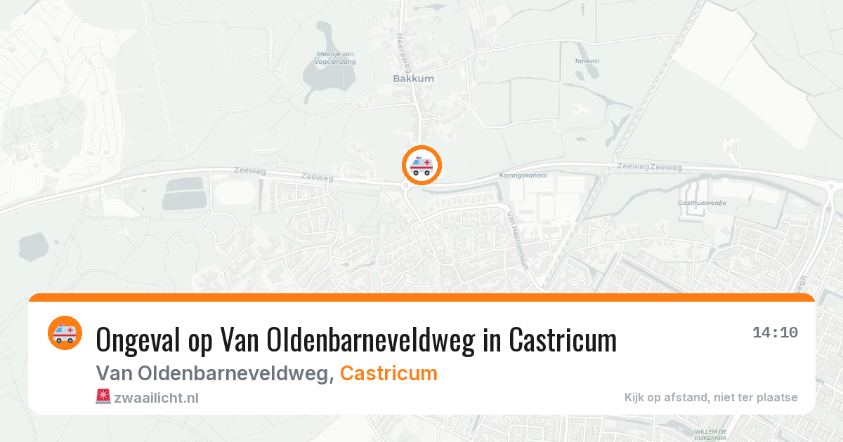 Ongeval op Van Oldenbarneveldweg in Castricum — 15 mrt 2026