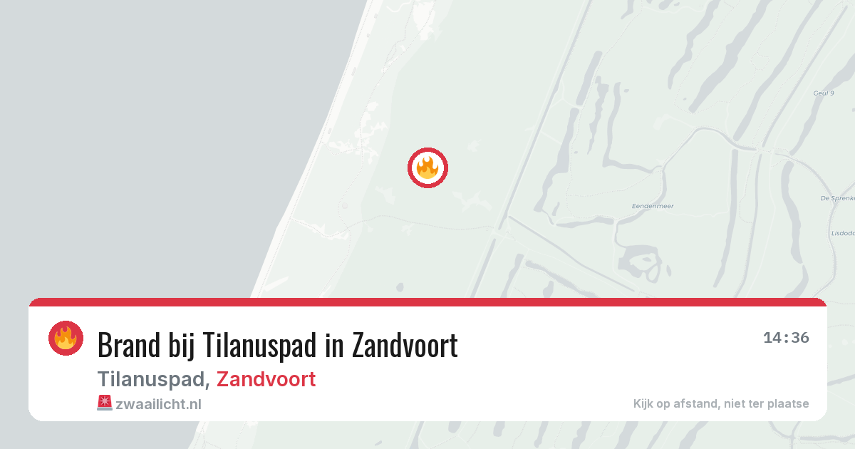 Brand bij Tilanuspad in Zandvoort — 23 mei 2026