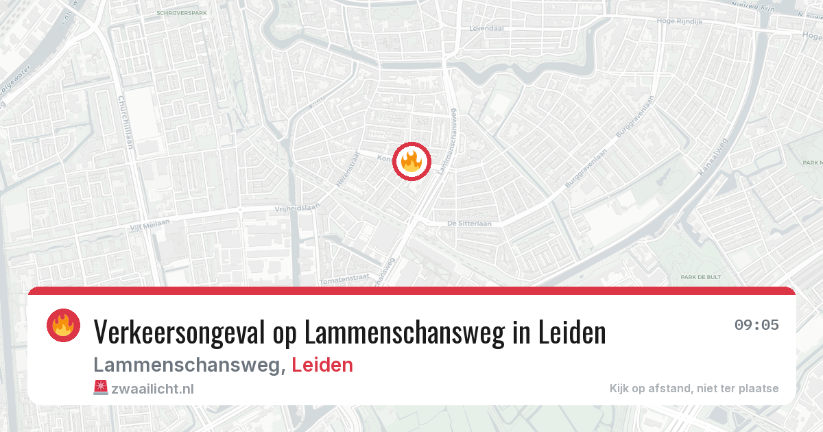 Verkeersongeval op Lammenschansweg in Leiden — 12 aug 2026
