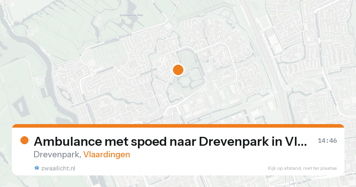 Ambulance met spoed naar Drevenpark in Vlaardingen — 7 jul 2026