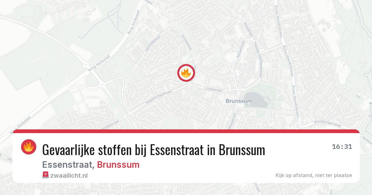 Gevaarlijke stoffen bij Essenstraat in Brunssum — 4 mei 2026