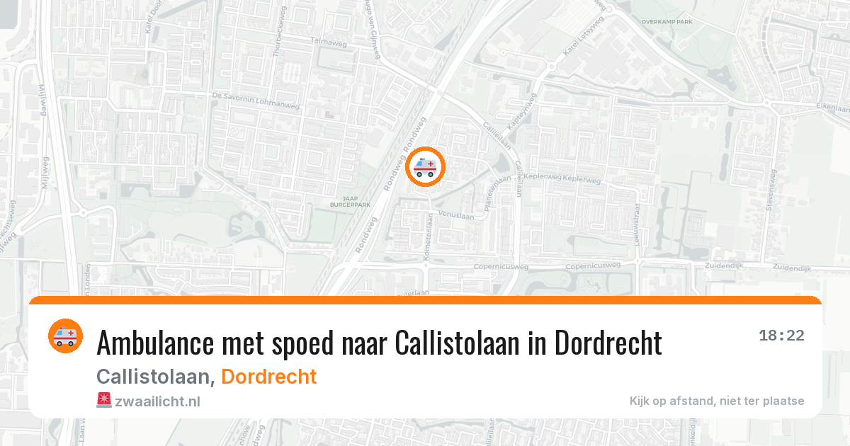 Ambulance met spoed naar Callistolaan in Dordrecht — 6 jul 2026
