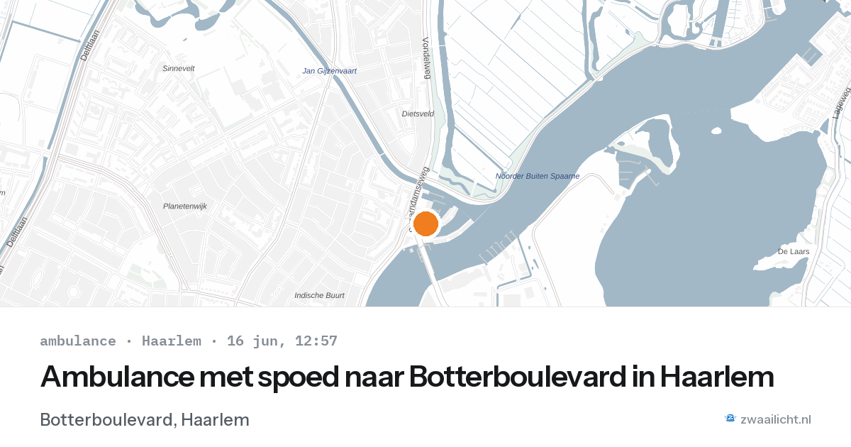 Ambulance met spoed naar Botterboulevard in Haarlem — 16 jun 2026