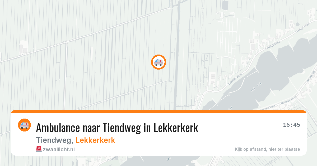 Ambulance naar Tiendweg in Lekkerkerk — 1 apr 2026