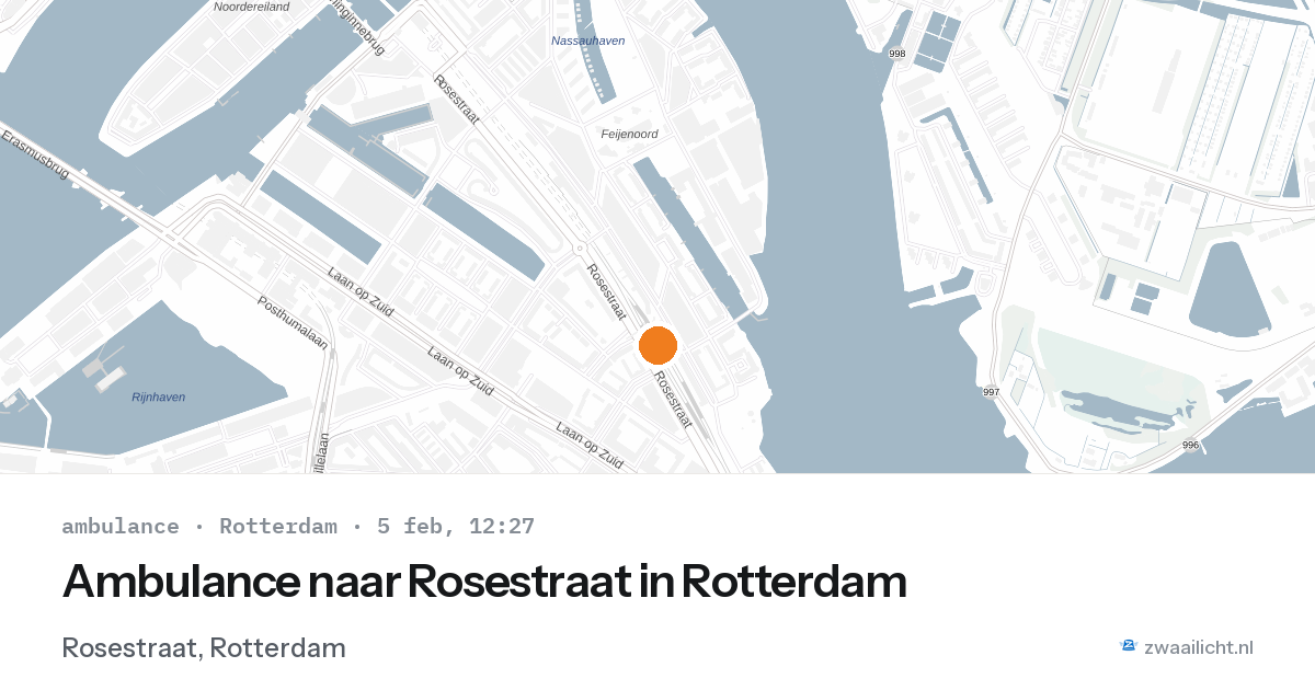 Ambulance naar Rosestraat in Rotterdam — 5 feb 2026