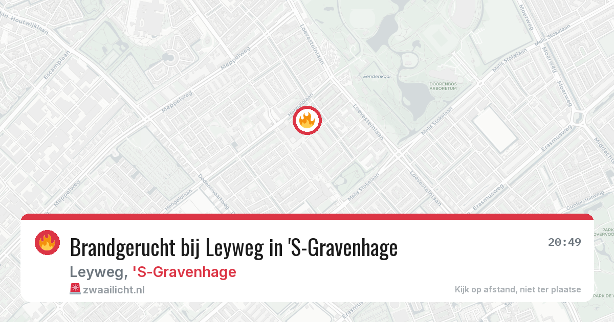 Brandgerucht bij Leyweg in 'S-Gravenhage — 23 jun 2026